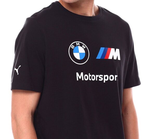 Puma BMW M Motorsport ESS Logo Tee - Herren T-Shirt Baumwolle Schwarz 538148-01<br> PUMA BMW MMS ESS LOGO TEE</br> - Image 4