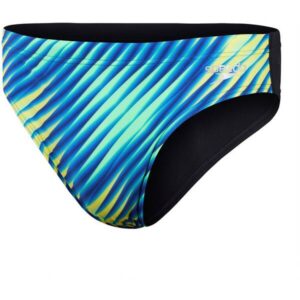 Mit dieser eleganten Badehose (7 cm) mit auffallendem blau-grünem Print