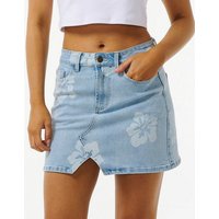 Verleihen Sie Ihrem Strand-Look mit diesem Denim-Rock einen Hauch Farbe. Mit einem lebendigen Farbton und einem klassischen Denim-Styling ist dieser Rock perfekt für Ihr Lieblings-Bikini-Top oder Ihr Sommertop geeignet. 100% Baumwolle