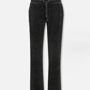 Weiche Nicki-Qualität und ein lässiger Schnitt zeichnen die Cosy Velvet Hose in Schwarz aus. Ideal für lazy days und entspannte Abende