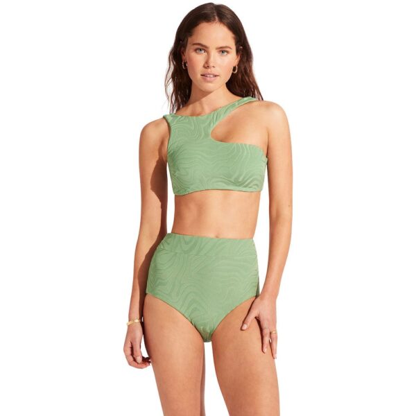 Seafolly - SecondWave Assymetrical Tank Bikini Top Damen palm green