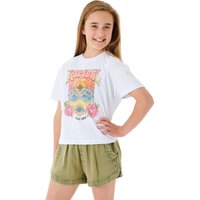 **Das Barrelled Crop Tee ist ein wunderschönes T-Shirt für Mädchen mit einem coolen Print vorne aus einer bequemen Baumwoll-Gewebemischung.** Im Crop Fit für einen passgerechten kurzen Schnitt.