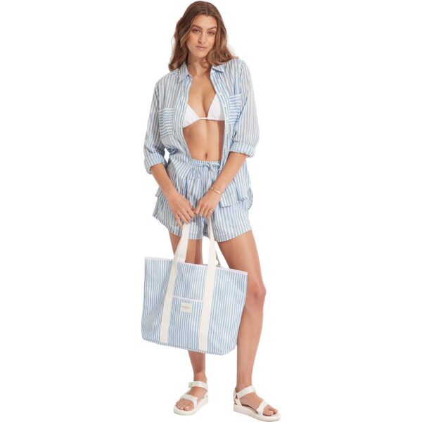 Seafolly - Stripe Tote Badetasche Damen powder blue