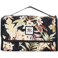 Die Rip Curl Rolled Beauty Sunday Kulturtasche ist ganz im Sinne der Nachhaltigkeit aus recyceltem Polyester gefertigt. Designt mit einem tropischen Blumenmuster