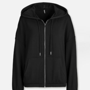 Sportlicher Chic trifft auf höchsten Komfort in der Sporty Lounge Jacke in Schwarz. Hergestellt aus hochwertigem French Terry und designt im modernen Oversized-Schnitt. Der All Day Comfort ist somit garantiert