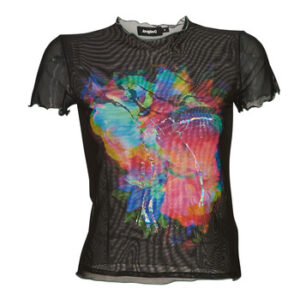 Desigual  T-Shirt TS_TULIP  Schwarz In Damengrößen erhältlich. EU S.  Jetzt TS_TULIP  von Desigual  auf Spartoo.de versandkostenfrei bestellen! 5% Rabatt mit Code: 5JULDEBF