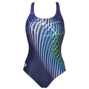 arena Badeanzug für Damen W Optical Waves Swim Pro chlorbeständigarena Badeanzug Briza im zeitlosen