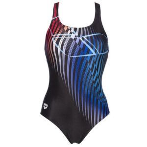 arena Badeanzug für Damen W Optical Waves Swim Pro chlorbeständigarena Badeanzug Briza im zeitlosen