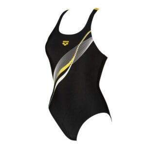 arena Badeanzug Damen Harmonious V Back aus chlor- und salzwasserbeständigem MaxFit MaterialSportlicher arena Badeanzug  Harmonious V Back für Trainings und Fitnessschwimmer