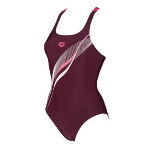 arena Badeanzug Damen Harmonious V Back aus chlor- und salzwasserbeständigem MaxFit MaterialSportlicher arena Badeanzug  Harmonious V Back für Trainings und Fitnessschwimmer