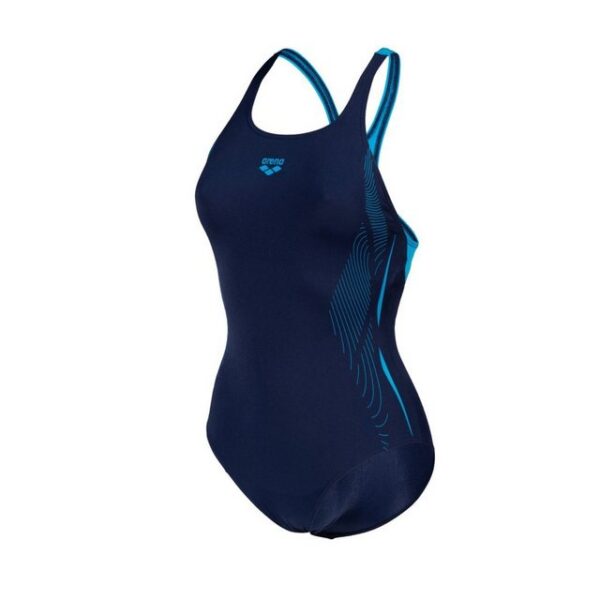 arena Badeanzug Damen Womens Swimmsuit Swim Pro Graphic chlorresistent und schnelltrocknendArena Damenbadeanzug mit Swim Pro-Back und Grafik Print. Dieser minimalistische