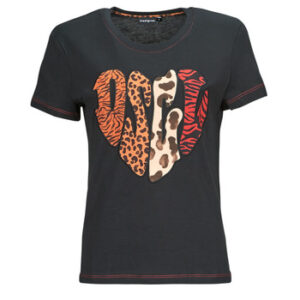 Desigual  T-Shirt HEART  Schwarz In Damengrößen erhältlich. EU XS. BCI-Baumwolle Jetzt HEART  von Desigual  auf Spartoo.de versandkostenfrei bestellen! 5% Rabatt mit Code: 5JULDEBF