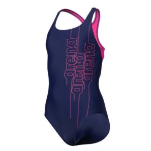 arena Badeanzug Mädchen Swim Pro Back Graphic PrintUnser Graphic Swim Pro One-Piece ist ein kontrastreicher Badeanzug für Mädchen mit sportlicher Ausstrahlung. Die Vorderseite ist mit unserem Namen x 3 in einem lebendigen Ton verziert und die Rückseite hat einen coolen Ausschnitt und einen farbenfrohen Einsatz. Dieses Design ist aus einem schnell trocknenden