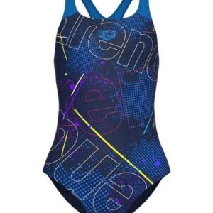 Der sportliche arena Galactics Swim Pro Back Badeanzug für Mädchen ist ideal für Wettkampf- und Freizeitschwimmer