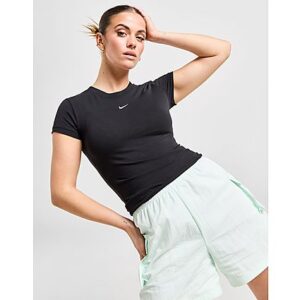 Werten Sie Ihre Alltagskleidung mit diesem Essential Sportswear Chill Knit T-Shirt für Damen von Nike auf. Dieses Slim-Fit-T-Shirt in Schwarz ist aus superweichem