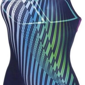 Der langlebige arena Badeanzug Optical Waves ist ideal geeignet für häufig Trainierende fitnessschwimmer. Das 100% chlorresistente MaxLife Material mit integriertem UV-Schutz UPF50+