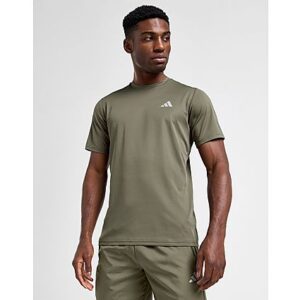 Gehen Sie mit diesem Training Essential T-Shirt für Herren von adidas ins Fitnessstudio. Dieses T-Shirt in der Farbe Olive Strata mit normaler Passform ist aus leichtem und atmungsaktivem recyceltem Polyestergewebe für kühlen Tragekomfort gefertigt. Es hat einen Rundhalsausschnitt mit kurzen Ärmeln und die schweißableitende AEROREADY-Technologie hält Sie frisch. Abgerundet durch das Performance-Logo auf der Brust. Maschinenwaschbar. | Unser Model ist 1