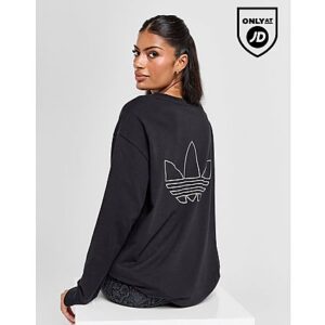 Mit diesem langärmeligen Shine Boyfriend-T-Shirt für Damen von adidas Originals haben Sie einen Basic-Style. Dieses T-Shirt mit lockerer Passform in Schwarz ist aus weicher Baumwolle gefertigt und bietet so den nötigen Komfort. Es hat einen gerippten Rundhalsausschnitt und lange Ärmel mit gerippten Bündchen für ein sicheres Tragegefühl. Abgerundet durch das gestickte adidas Originals-Branding auf Brust und Rücken. Maschinenwaschbar. | Unser Model ist 1