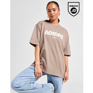 Verleihe deinem Look ein JD-exklusives Upgrade mit diesem Bubble Graphic Damen-T-Shirt von adidas Originals. Dieses Oversized-Top in der Farbe Chakly Brown hat einen dicken Rundhalsausschnitt