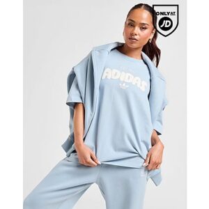 Exklusiv bei JD: Sichere dir einen lässigen Look mit diesem Bubble Graphic Damen-T-Shirt von adidas Originals. Das Oversized Top in der Farbe Wonder Blue hat einen gerippten Rundhalsausschnitt