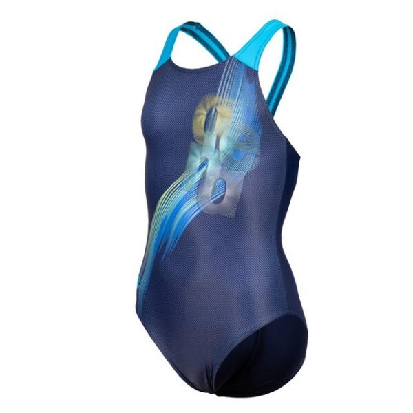 arena Badeanzug Mädchen Swim V Back Placement Einteiler chlorresistent und schnelltrocknendBring Schwung in das Schwimmtraining deiner kleinen Athletin mit unserem Badeanzug mit Papagei Print. Dieser Einteiler ist aus einem wunderbar weichen Schwimmstoff hergestellt und hat eine originelle Grafik mit unserem Schriftzug