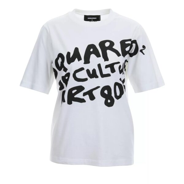 Dsquared2 - T-Shirt mit Druck - Größe XL - weiß