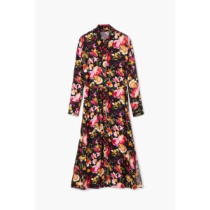 Midikleid mit langen Ärmeln und Knopfleiste mit FloralprintMerkmale:Schnitt: RegulärLänge: MidiFloralprintHemdkragenLange ÄrmelKnopfverschlussViskose Lenzing™ Livaeco