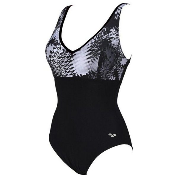 Der perfekte Shaping Damen Badeanzug von Arena für schönes Dekolleté Der elegante und äußerst bequeme arena Badeanzug Zora Wing Back C-Cup ist ideal geeignet für Freizeit- und Wellnessschwimmerinnen. Die figurformende und stützende Bodylift Technologie garantiert einen perfekten Shapingeffekt und Tragekomfort auf höchstem Niveau. Das integrierte Powermesh sorgt für einen flachen Bauch. Aus chlorbeständigem