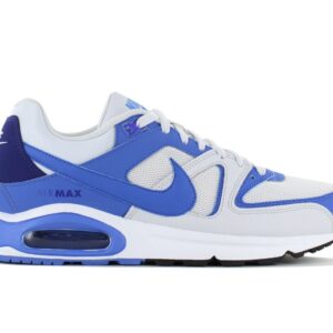 100% Original Nike !  Herstellerfarbe:   Platinum Tint / Pacific Blue   Obermaterial:  Leder - Textil   Zustand:  Neu  und  Originalverpackt         Der Nike Air Max Command ist einer der bekanntesten Sneaker weltweit und mittlerweile absoluter Kult. Seine sportliche Silhouette wird durch farblich aufeinander abgestimmte Strukturen und Overlays zu einem richtigen Hingucker wodurch auch das bekannte Swoosh-Design deutlich hervorgehoben wird. Das sichtbare Air-Element in der Ferse liefert nicht nur ein weiteres Design-Highlight