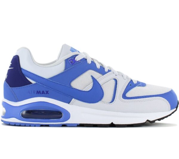 100% Original Nike !  Herstellerfarbe:   Platinum Tint / Pacific Blue   Obermaterial:  Leder - Textil   Zustand:  Neu  und  Originalverpackt         Der Nike Air Max Command ist einer der bekanntesten Sneaker weltweit und mittlerweile absoluter Kult. Seine sportliche Silhouette wird durch farblich aufeinander abgestimmte Strukturen und Overlays zu einem richtigen Hingucker wodurch auch das bekannte Swoosh-Design deutlich hervorgehoben wird. Das sichtbare Air-Element in der Ferse liefert nicht nur ein weiteres Design-Highlight