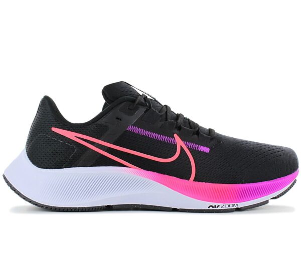 100% Original Nike !  Herstellerfarbe:  Black / Off Noir / Hyper Violet / Flash Crimson   Obermaterial:  Textil - Mesh   Zustand:  Neu  und  Originalverpackt         Der Nike Laufschuh Air Zoom Pegasus 38 leistet hervorragende Arbeit