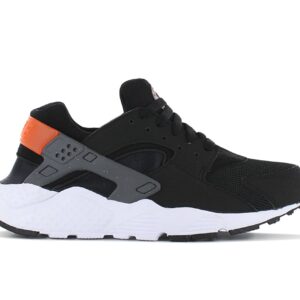 100% Original Nike !  Farbe laut Hersteller:   Black / Iron Grey / Safety Orange   Obermaterial:  Textil - Mesh - Leder     Zustand:  Neu  und  Originalverpackt          Der Nike Huarache Run ist unverwechselbar. Es dreht sich alles um den berühmten Huarache-Fersenriemen.  Der Sneaker bietet ein leichtes Kombinationsobermaterial für Tragekomfort und Atmungsaktivität sowie ein flaches Design mit einer Phylon-Außensohle für leichte Dämpfung.          Obermaterial aus Leder mit Mesh.      Huarache-Riemensystem aus vorgeformtem Gummi.      Dynamic Fit-Innenschuh für Tragekomfort.      Phylon-Außensohle für leichte Dämpfung .      Gummi-Außensohle mit Waffelprofil.      Innenmaterial aus Textil.