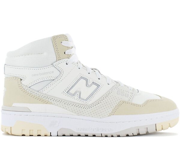 100% Original New Balance !  Herstellerfarbe:  Beige / Macadamia Nut   Obermaterial:  Leder   Zustand:  Neu  und  Originalverpackt         Mit der neuen 650er-Silhouette präsentiert New Balance ein High-Top Pendant zum extrem beliebten 550. Während das Sportschuh-Design der 1980er auf funktionale Unterstützung und Statement-Proportionen ausgerichtet war