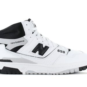 100% Original New Balance !  Herstellerfarbe:  White / Black / Grey   Obermaterial:  Leder   Zustand:  Neu  und  Originalverpackt         New Balance präsentiert mit der neuen 650er-Silhouette ein frisches High Top-Modell. Anlehnend an die funktionale Unterstützung und markanten Proportionen der 80er Sportschuhe