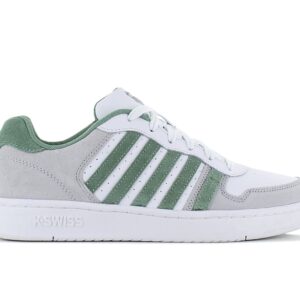 100% Original K-Swiss !  Herstellerfarbe:  Wht / Ntrl Gry / Loden   Obermaterial:  Leder   Zustand:  Neu  und  Originalverpackt         Ein mehrlagiges Obermaterial aus Leder mit Mikroperforation unterstreicht die Silhouette dieses Modells