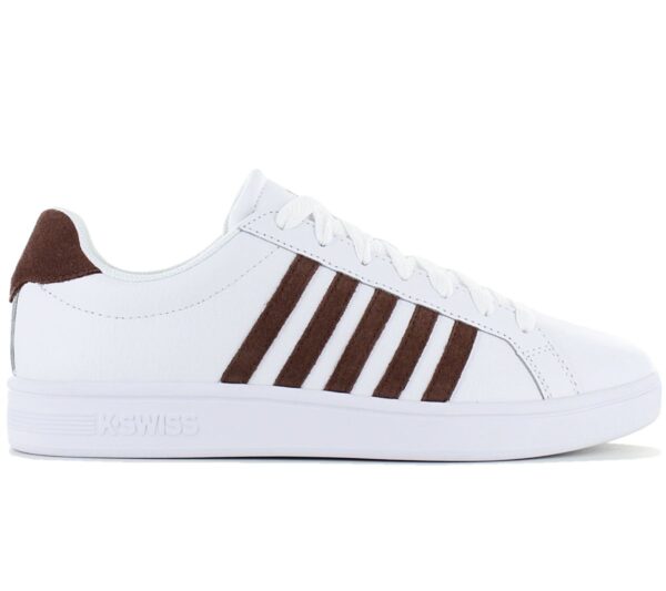 100% Original K-Swiss !  Herstellerfarbe:  White / Capuccino   Obermaterial:  Leder   Zustand:  Neu  und  Originalverpackt         Der Court Tiebreak ist ein Must-have im Kleiderschrank aller modebewussten Menschen. Wert