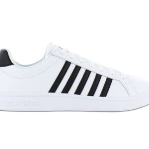 100% Original K-Swiss !  Herstellerfarbe:  White / Black / White   Obermaterial:  Leder - Synthetik   Zustand:  Neu  und  Originalverpackt         Der Court Tiebreak ist ein Must-have im Kleiderschrank aller modebewussten Menschen. Wert