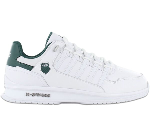 100% Original K-Swiss !  Herstellerfarbe:  White / Posy Green   Obermaterial:  Leder - Synthetik   Zustand:  Neu  und  Originalverpackt         Der Rinzler GT ist die überarbeitete Neuauflage des Bestsellers Rinzler. Leisten und Proportionen wurden nochmals verbessert