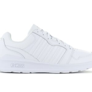 100% Original K-Swiss !  Herstellerfarbe:  White / White / Vapor Blue   Obermaterial:  Leder - Synthetik   Zustand:  Neu  und  Originalverpackt         Der Rival Trainer ist eine stilvolle Interpretation des traditionellen Sporttrainers. Inspiriert vom beliebten Sneaker Si-18 Rival