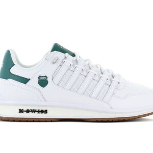 100% Original K-Swiss !  Herstellerfarbe:  White / Aventurine / Vntg    Obermaterial:  Leder - Synthetik   Zustand:  Neu  und  Originalverpackt         Der Rinzler GT ist die überarbeitete Neuauflage des Bestsellers Rinzler. Leisten und Proportionen wurden nochmals verbessert