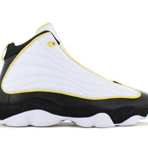 100% Original Jordan !  Herstellerfarbe:  White / Tour Yellow - Black   Obermaterial:  Leder   Zustand:  Neu  und  Originalverpackt         Der Jordan Pro Strong übernimmt Designelemente von klassischen Air Jordans Modellen. Das Ergebnis ist ein Schuh