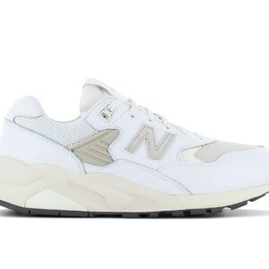 100% Original New Balance !  Herstellerfarbe:  White / Beige   Obermaterial:  Nubuk-Leder und Mesh   Zustand:  Neu  und  Originalverpackt         Dieser MT580 von New Balance hat ein hochwertiges Upper aus Nubuk-Leder und Mesh - geschnitten auf eine sportliche Retro-Silhouette. Strahlend weißes Upper mit beigen Akzenten.       Obermaterial aus Nubuk-Leder und Mesh.  580 Logo-Zungen-etikett.  ABZORB-Mittelsohle absorbiert Stoßkräfte durch eine Kombination aus Dämpfung und Druckwiderstand.  C-CAP Mittelsohlendämpfung sorgt für langanhaltende Unterstützung.  Stabilisierendes ROLLBAR-Stützsystem für besseren Support reduziert Bewegungen im Rückfußbereich.   Innenfutter Textil.