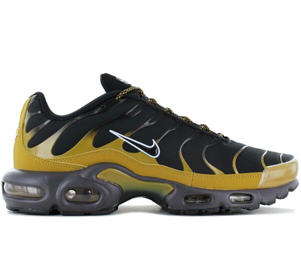 100% Original Nike !  Herstellerfarbe:  Bronzine / Black - Medium Ash   Obermaterial:  Textil - Mesh - Synthetik   Zustand:  Neu  und  Originalverpackt         Der stylishe Air Max Plus sorgt mit Tuned-Air für Stabilität und Dämpfung. Inspiriert vom Strandleben zelebrieren diese coolen Sneaker die glorreichen vier Jahrzehnte der legendären Nike Pegasus Laufschuhe. Das Obermaterial aus synthetischem Leder und Mesh mit gewellten Designlinien bietet höchsten Tragekomfort und sieht dazu noch cool aus. Die Max Air-Einheit sorgt für charakteristische Dämpfung und die richtige Reaktionsfähigkeit bei jedem Schritt.      Air-Sole-Elemente in Ferse und Vorfuß sorgen für Dämpfung bei geringem Gewicht.  Das Synthetik-Obermaterial sorgt mit luftigem Mesh für leichten Tragekomfort und Strapazierfähigkeit.  Die Gummi-Außensohle bietet hervorragende Traktion.  Die Zehenkappe aus Plastik rundet den coolen Look ab.  Innenfutter Textil.