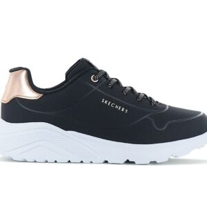 100% Original Skechers !  Herstellerfarbe:  Black   Obermaterial:  Synthetik   Zustand:  Neu  und  Originalverpackt          Sichere dir einen stylischen Auftritt mit dem komfortablen Skechers Street Uno Lite.      Dieser modische Sneaker mit Stretch-Schnürung verfügt über ein Obermaterial aus synthetischem Durabuck mit Metallic-Details