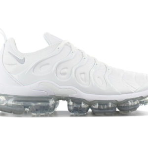 100% Original Nike !  Farbe laut Hersteller:  White / White - Pure Platinum   Obermaterial: Textil - Synthetik     Zustand:  Neu  und  Originalverpackt          Der Air VaporMax Plus ist ein Nike Hybrid-Modell. Nike hat den Air Max Plus TN und den VaporMax kombiniert.      Stabilisierende Overlays an Zehen und Ferse. Gummistollen an der Sohle für Strapazierfähigkeit. 5-Loch Schnürung. Vorfuß-Fersen-Versatz: 10 mm. Durchgehende