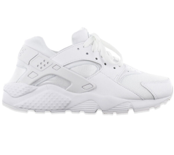 100% Original Nike !  Farbe laut Hersteller:   White / White - Pure Platinum   Obermaterial:  Leder - Textil - Mesh    Zustand:  Neu  und  Originalverpackt          Der Nike Huarache Run ist unverwechselbar. Es dreht sich alles um den berühmten Huarache-Fersenriemen.  Der Sneaker bietet ein leichtes Kombinationsobermaterial für Tragekomfort und Atmungsaktivität sowie ein flaches Design mit einer Phylon-Außensohle für leichte Dämpfung.          Obermaterial aus Leder mit Mesh.      Huarache-Riemensystem aus vorgeformtem Gummi.      Dynamic Fit-Innenschuh für Tragekomfort.      Phylon-Außensohle für leichte Dämpfung .      Gummi-Außensohle mit Waffelprofil.      Innenmaterial aus Textil.