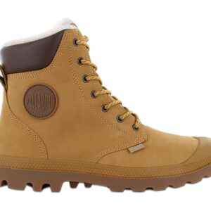 100% Original Palladium !  Herstellerfarbe:  Amber Gold / Gum   Obermaterial:  Bestes Leder   Zustand:  Neu  und  Originalverpackt         Setze deinen Style mit dem Pampa Sport Cuff WPS Boot bei jedem Wetter in Szene. Wasserfestes Premium-Nubukleder und ein Futter aus 100% Wolle sorgen für einen eleganten und modernen Look