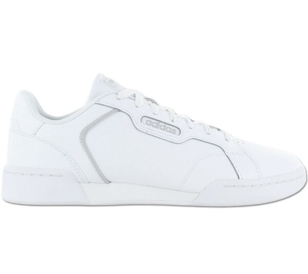 100% Original Adidas !  Herstellerfarbe:  Cloud White / Grey Two   Obermaterial:  Leder - Synthetik   Zustand:  Neu  und  Originalverpackt         Der adidas Roguera Sneaker für Herren vereint den Style der 80er Jahre mit modernen Vibes. Dieser Schuh  ist von einem Fitness-Klassiker inspiriert und mit der legendären zweiteiligen Cupsohle ausgestattet. Die weiche Dämpfung und die Adibouncy-EVA Einlegesohle sorgen für lang anhaltenden Tragekomfort. Eine abriebfeste Gummiaußensohle rundet den Sneaker perfekt ab.        Vom Tennis inspirierte Schuhe.  Schnürung für individuellen Style und optimalen Sitz.  Komfortable Polsterung am Bund und Zunge.  Gummi Sohle.  Leichte EVA-Zwischensohle.  Leichtes EVA-Adibouncy-Fußbett.