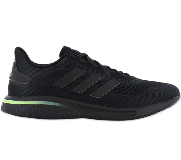 100% Original Adidas !  Herstellerfarbe:   Core Black / Core Black / Signal Green   Obermaterial:  Mesh - Synthetik   Zustand:  Neu  und  Originalverpackt         Du nimmst dein Lauftraining ernst? Dann ist der adidas Supernova dein Laufschuh. Ein zuverlässiger Laufschuh für ein energiegeladenes Laufgefühl. Die Kombination aus flexibler Dämpfung im Vorfußbereich und reaktionsfreudiger Dämpfung im Fersenbereich garantiert dir dabei ein bequemes Tragegefühl.       Reguläre Passform.  Obermaterial aus Mesh.  Schnürung.  Hybrid-Zwischensohle mit Bounce und Boost Dämpfung.  Leichter Laufschuh.  Flexible Gummiaußensohle.  Gepolsterter Schuhrand.  Innenfutter Textil.