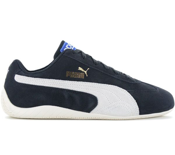 100% Original Puma !  Herstellerfarbe:  Puma Black / Whisper White   Obermaterial:  Leder   Zustand:  Neu  und  Originalverpackt         PUMA blickt erneut auf seine lange Tradition zurück: Das Comeback des Sparco kommt genau zur richtigen Zeit. Mit seinem eleganten Schwarz-Weiß-Design strahlt dieser Schuh eine wilde und sportliche Ausstrahlung aus. Seine leichte Konstruktion und das atmungsaktive Leder-Obermaterial sorgen für maximalen Komfort und Leistung. Die strapazierfähige Gummiaußensohle bietet außergewöhnliche Traktion und eignet sich daher sowohl für Freizeit- als auch für Sportbekleidung.        Obermaterial aus Leder.   SPARCO Logo auf der Zunge.  IMEVA: das Material von PUMA für ein leichtes und komfortables Tragegefühl.     Gepolsterter Schuhkragen.   Puma Logo in Gold.   Gummmilaufsohle.   Innenfutter Textil.